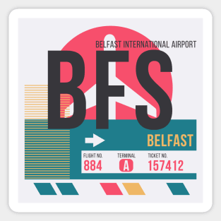 Belfast (BFS) Airport // Sunset Baggage Tag Sticker